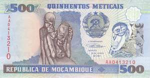 Mosambik p134 500 Meticais 1991